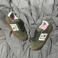 BALMAIN GREEN SUEDE