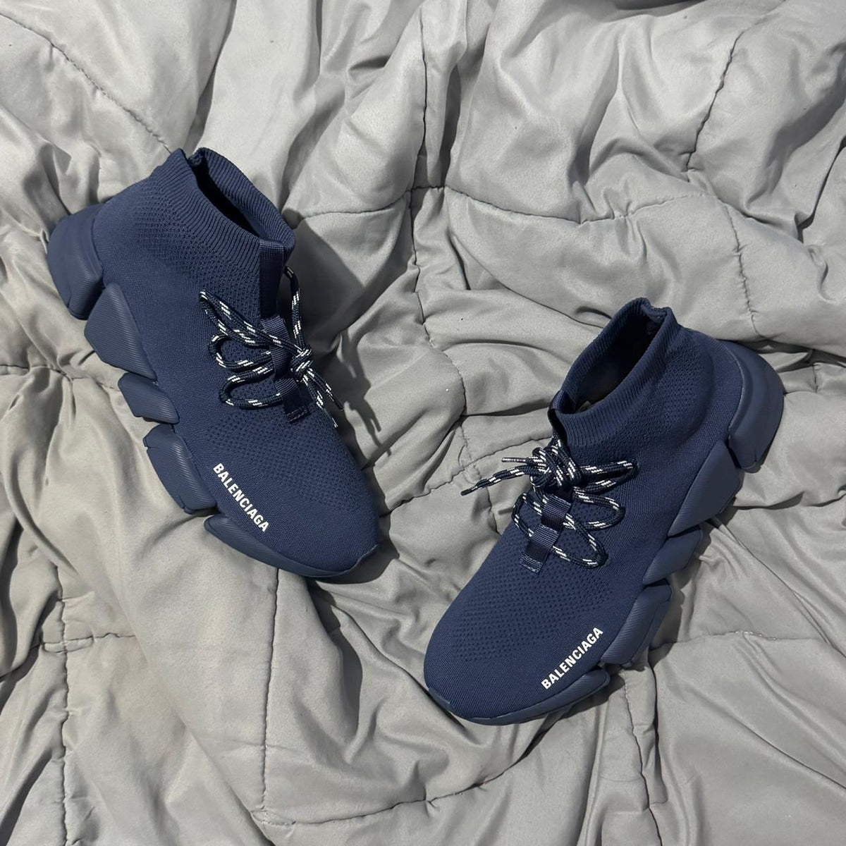 BALENCAIGA SPEED BLUE LACE UP