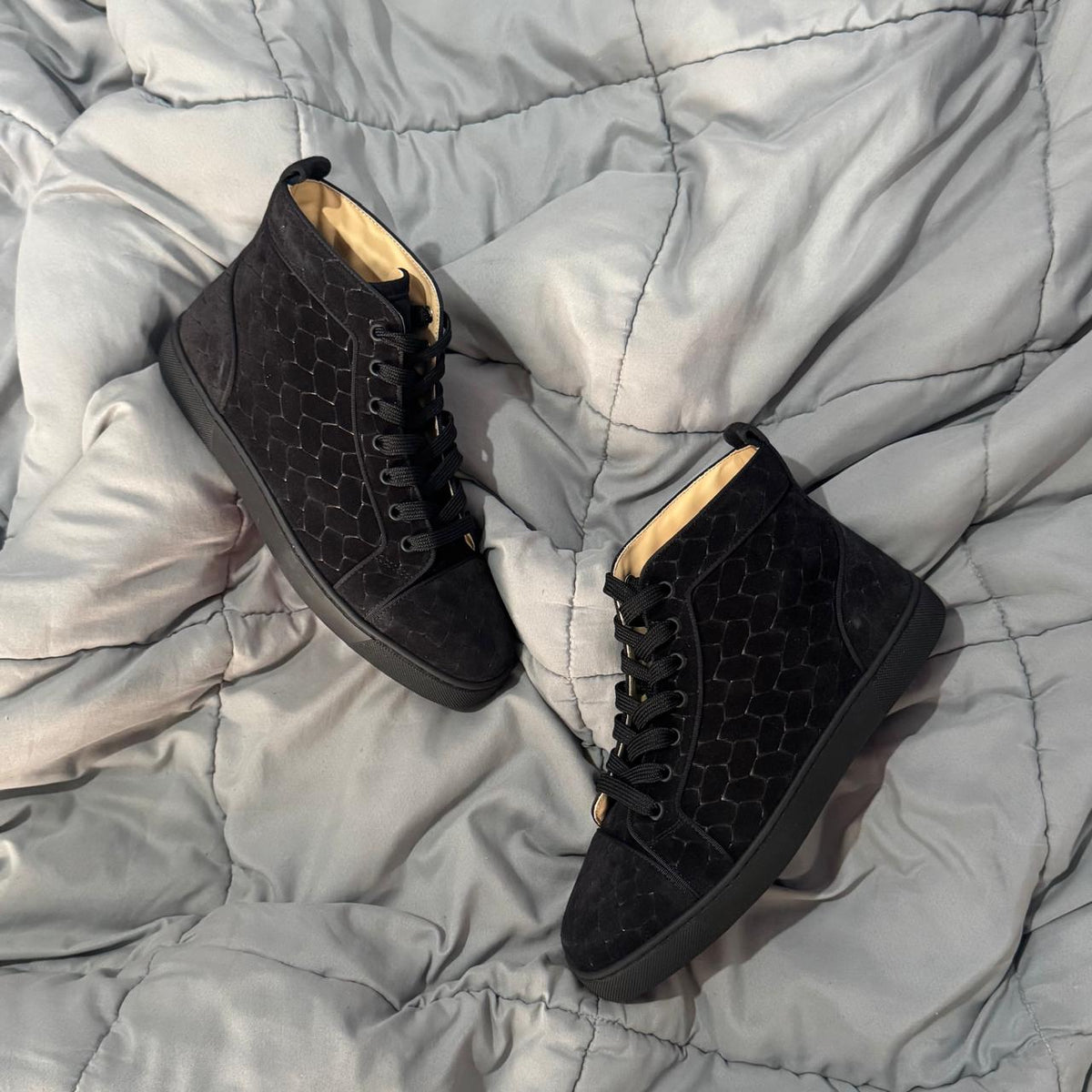 CHRISTIAN LOUBOUTIN HIGH TOP BLACK SUEDE