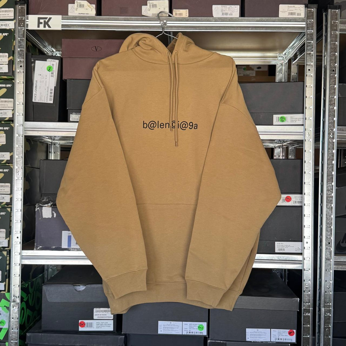 BALENCIAGA LOGO HOODIE BROWN