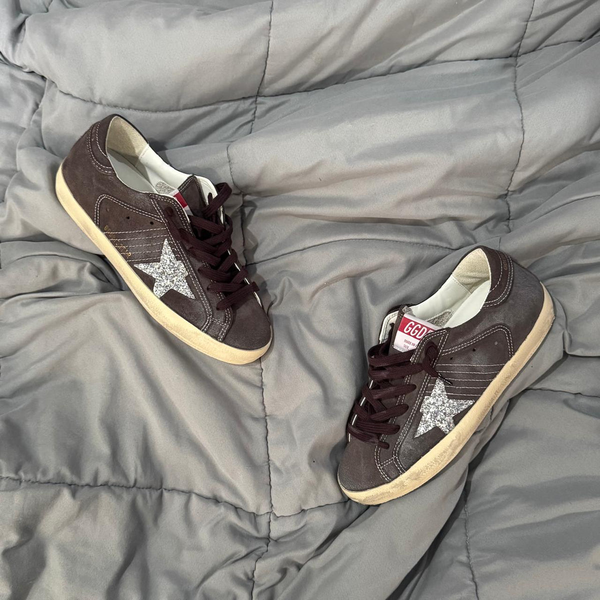 GOLDEN GOOSE SUPER STAR SUEDE GLITTER